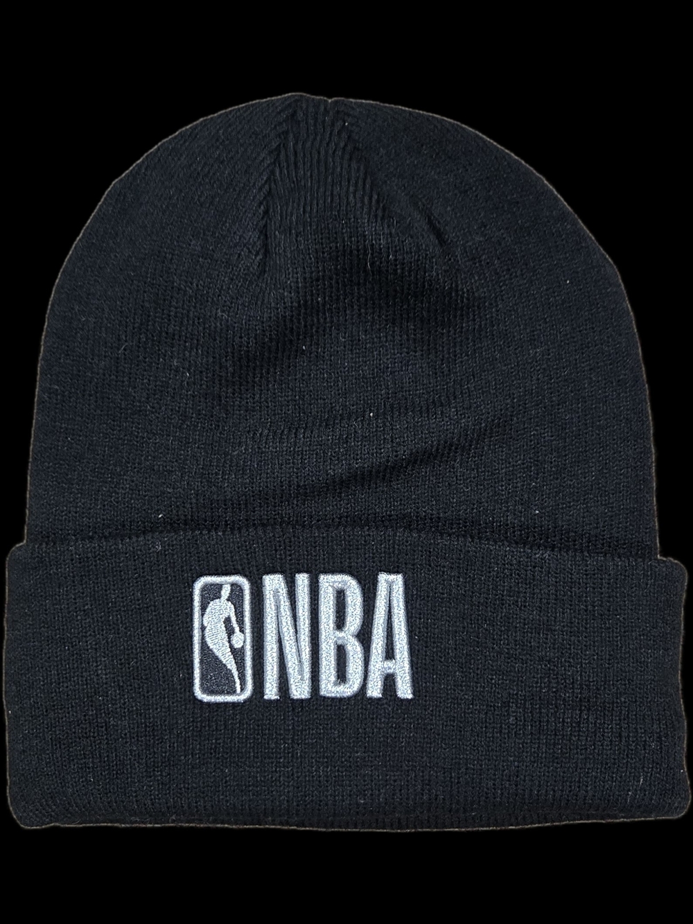 NWOT NBA Black Beanie with White Logo Embroidery